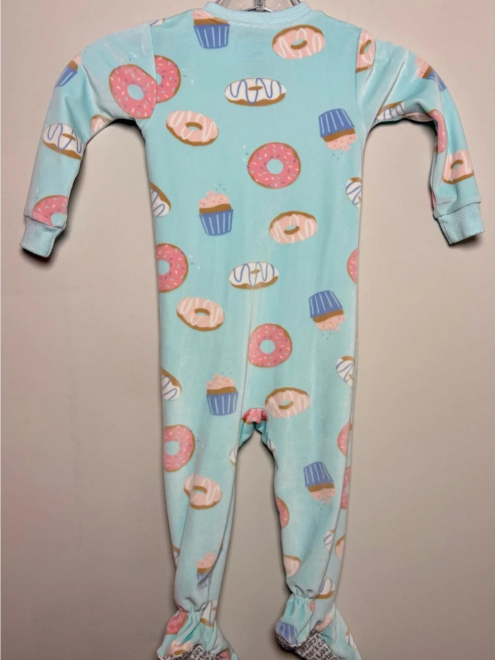 Carter's Mint Footed One-Piece with Pink Donut & Blue Cupcake Print